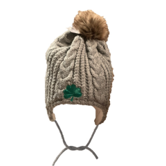 Furry Top Aran Cap